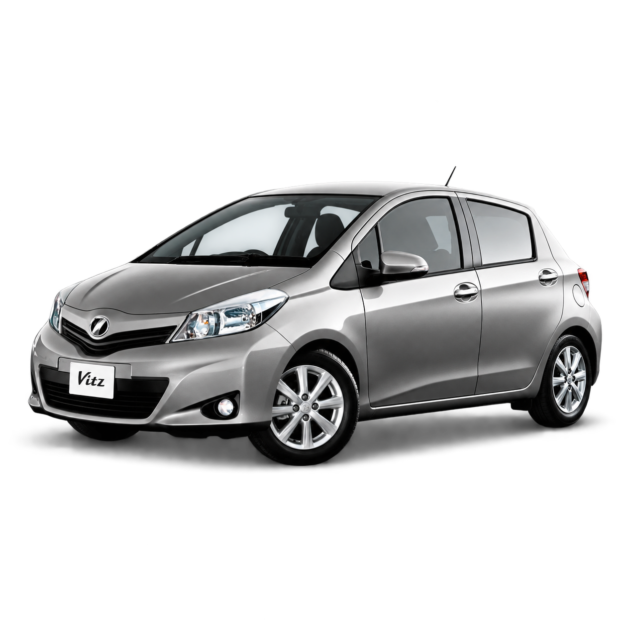 Silver Toyota Vitz rental vehicle